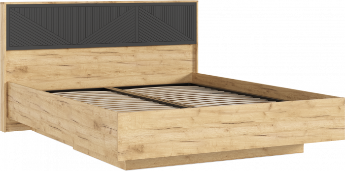 Сильвия Кровать парящая 1,6м (ортопед металл) Браш Графит/Дуб Крафт, Дуб Крафт