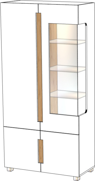 Шкаф-витрина двухдверный 