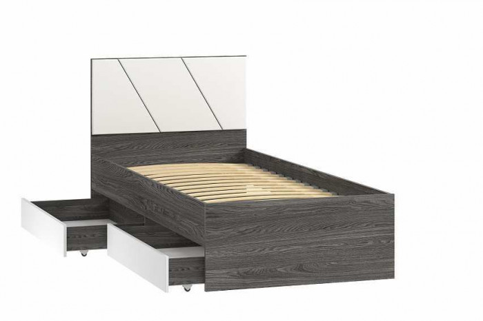 НМ 041.53 кровать Summit / ясень анкор тёмный / белый