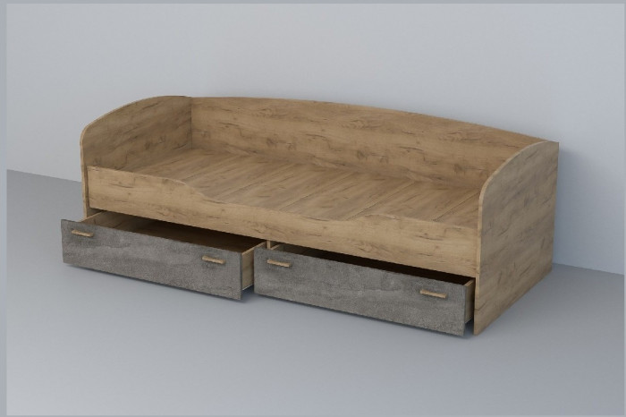 Кровать 0,8 арт.016 (Дуб Крафт Золотой/Белый Глянец)