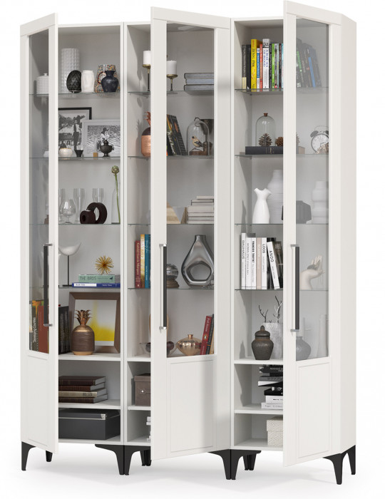 Валенсия Гостиная № 130, ЛДСП белый шагрень/МДФ белый шагрень