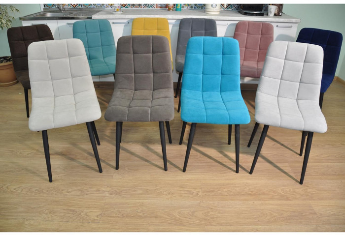 Стул Х / черный /велюр светло-серый