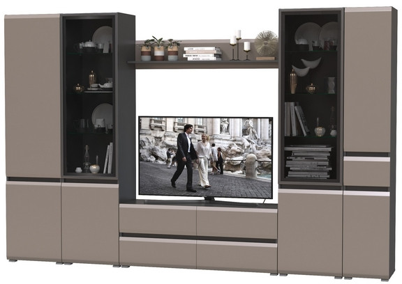 Сидней Комплектация № 058, корпус: антрацит/фасады: МДФ веллюто капучино