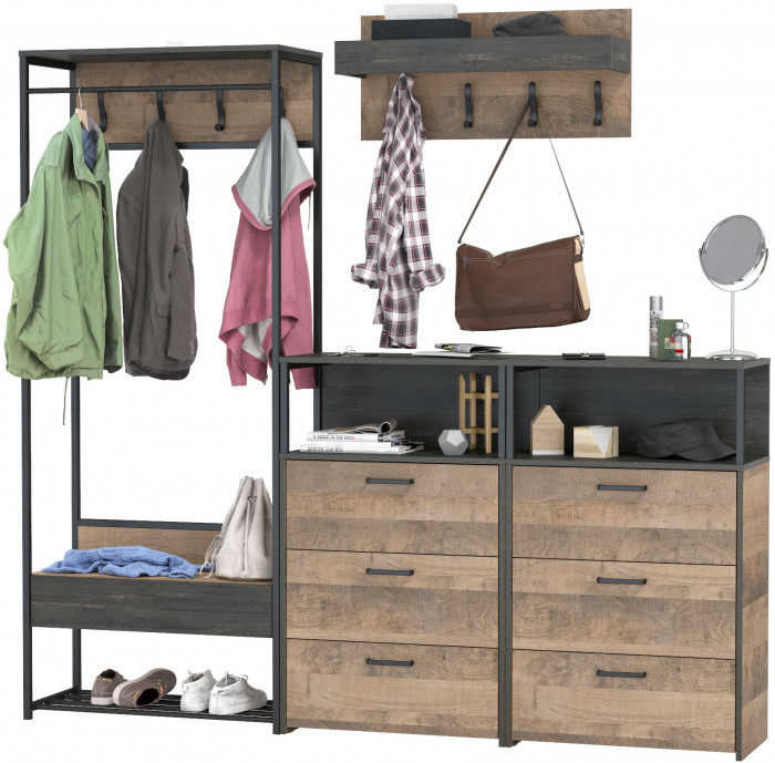 Трувор Прихожая 223, дуб гранж песочный/интра