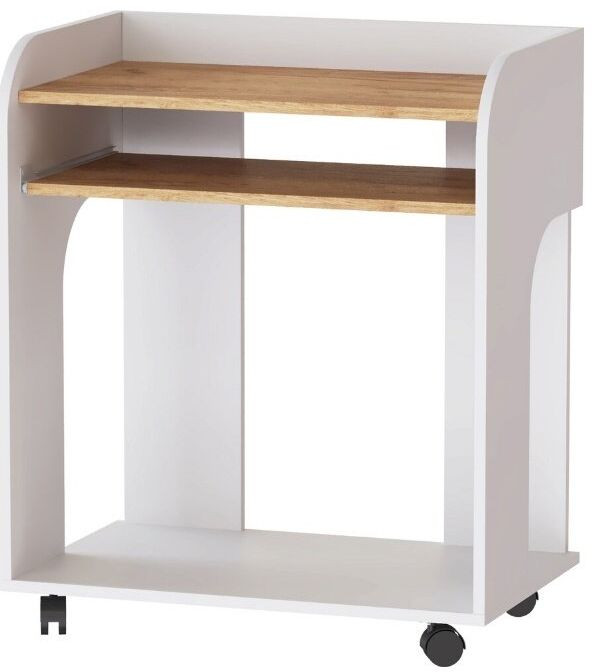 Компьютерный стол Грета-10 белый/дуб крафт золотой