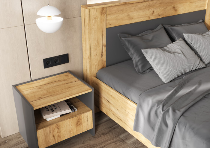 Спальня Остин Дуб крафт/Графит