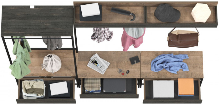 Трувор Прихожая 227, дуб гранж песочный/интра