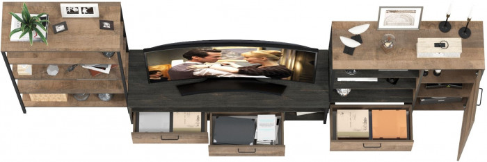 Трувор Гостиная 042, дуб гранж песочный/интра