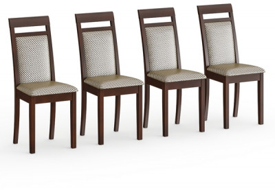 Четыре стула Мебель--24 Гольф-12 разборных, цвет орех, обивка ткань руми 812/8, ШхГхВ 40х40х100 см., от пола до верха сид. 47 см (мягк. спинка)