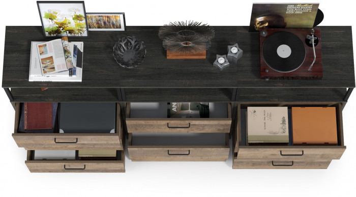 Трувор 13.307.02 Комод с ящиками + 13.307.02 Комод с ящиками + 13.307.02 Комод с ящиками, дуб гранж песочный/интра