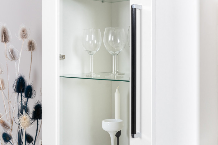 Валенсия Гостиная № 133, ЛДСП белый шагрень/МДФ белый шагрень