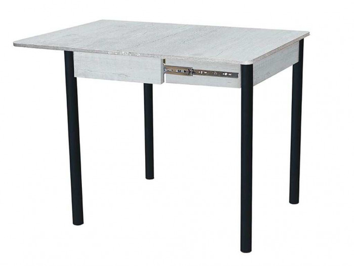 Глайдер стол обеденный / бетон белый/черный