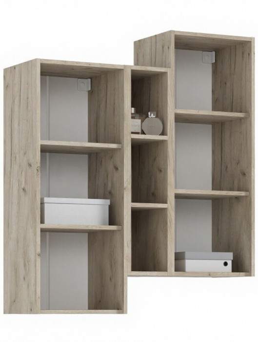 Норд Шкаф подвесной комбинированный, Крафт серый/Кашемир