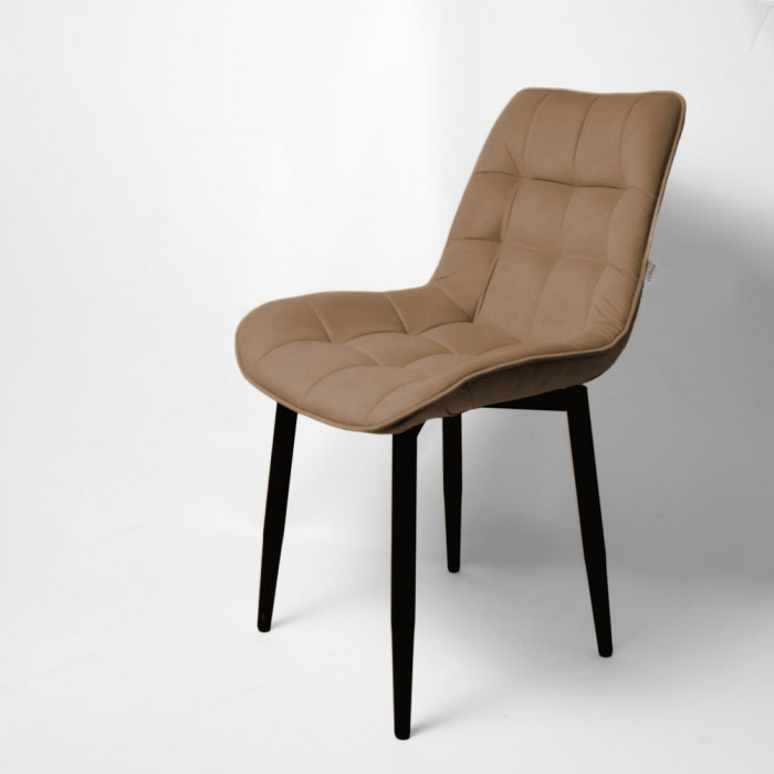 Стул "Бостон" черный матовый Томми 03 капучино