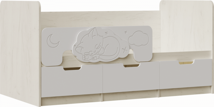 Модульная детская Юниор-4, композиция 1 (Шарли мокко, Крафт белый)