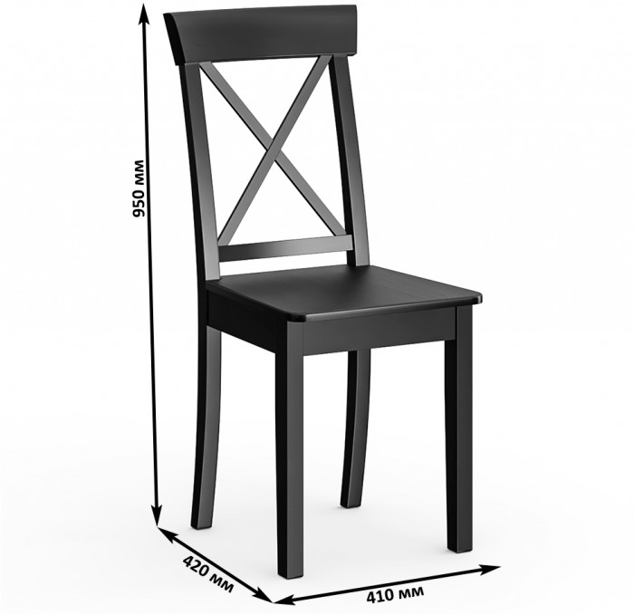 Стул Мебель--24 разборный Гольф-14, цвет венге, деревянное сиденье венге, ШхГхВ 41х42х95 см., от пола до верха сиденья 47 см.