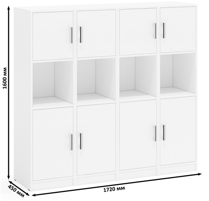 Четыре Пенала С-МД-СК9П к компьютерному столу С-МД-СК9, белый шагрень