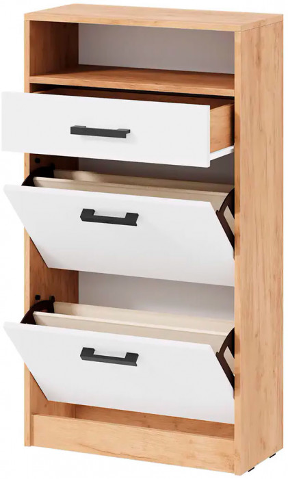 мс для прихожей Вега ОБ-3 дуб крафт золотой/белый