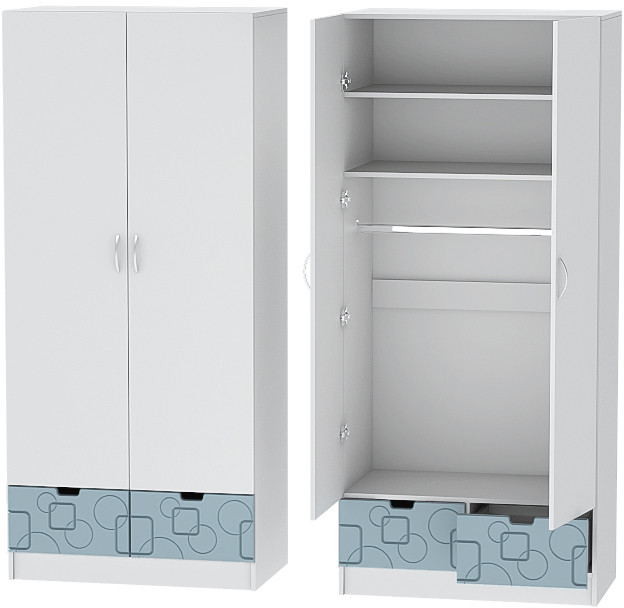 Детская комната Бриз МДФ, набор 7, Белый/Антарктида (Квадрат)