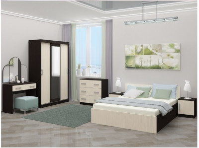 Модульная спальня Бася, композиция 1 (Венге / дуб беленый)