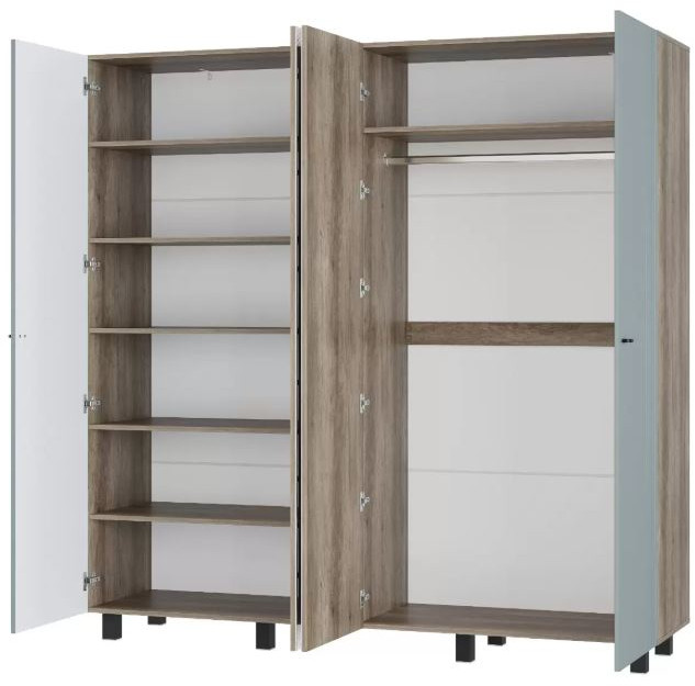 "Олива" ШК-13 Шкаф 4-х створчатый Дуб каньон/МФ11 Шарли Бриз