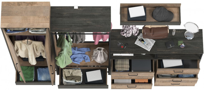 Трувор Прихожая 239, дуб гранж песочный/интра