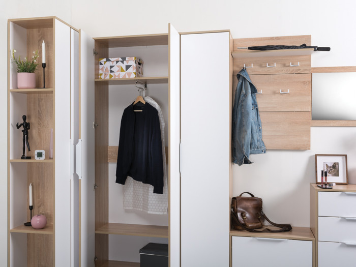 Куба Шкаф для одежды 13.136, цвет дуб сонома/белый премиум, ШхГхВ 79,8х38,3х210,6 см.