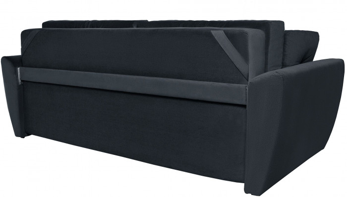 Диван-кровать Амстердам Люкс, 160х195, еврокнижка, пружинный блок, велюр, черный