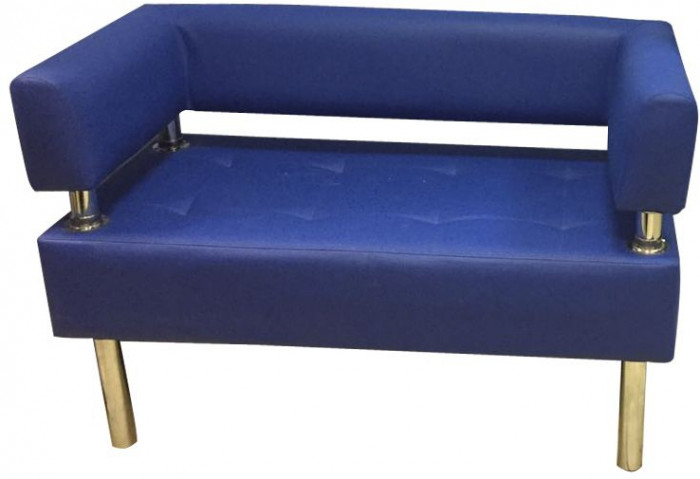 Диван Бизнес 120, экокожа, синий