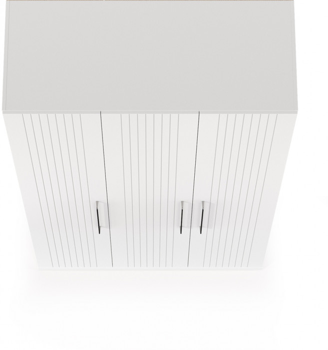 Валенсия Спальня 13.12 Шкаф комбинированный, ЛДСП белый шагрень/МДФ белый шагрень