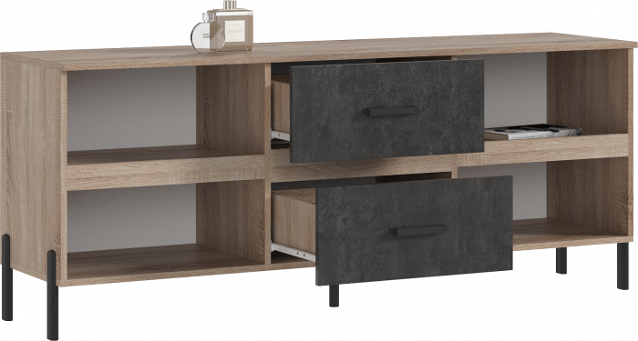 Ким Тумба ТВ (металл) Бетон графит, сонома