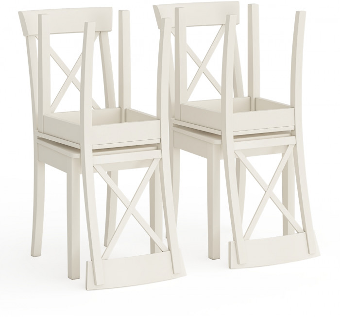 Четыре стула Мебель--24 Гольф-14 разборных, цвет слоновая кость, деревянное сиденье цвет слоновая кость, 41х42х95 см., от пола до верха сиденья 47 см.