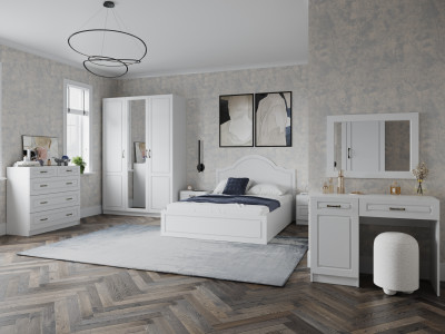 Модульная спальня Апполия, Белый/Белый дуб