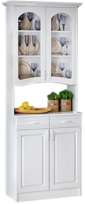 Буфет Констанция 2-х створчатый (Белый матовый / голубой)