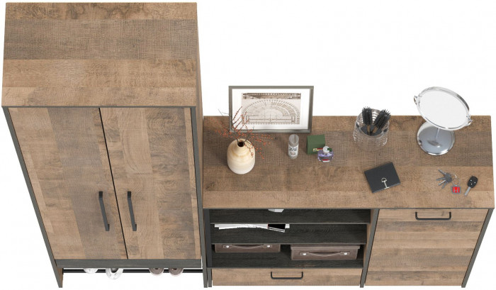 Трувор 13.328.02 Шкаф для одежды + 13.307.01 Комод, дуб гранж песочный/интра