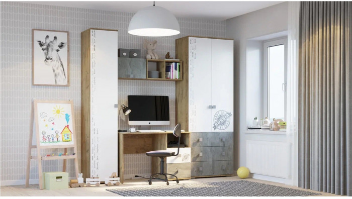 "Тренд" ПС-02 крафт/белый фп/бетон