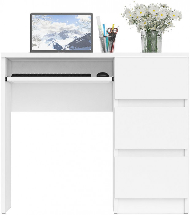 Мори компьютерный стол МС-6 правый, белый