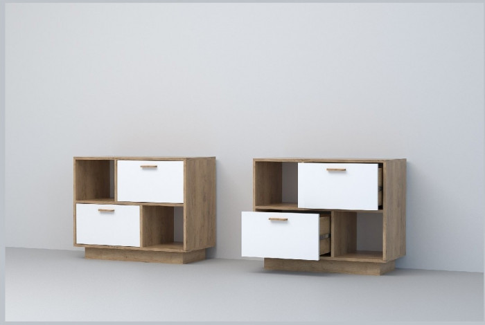 Эго Тумба Т-1 ПД (Глянец Белый/Бетон Светлый)