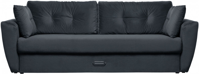 Диван-кровать Амстердам Люкс, 160х195, еврокнижка, независимый пружинный блок, велюр, черный