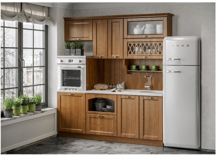 Кухня МДФ 2000 Милано Компоновка №3 (Белый)