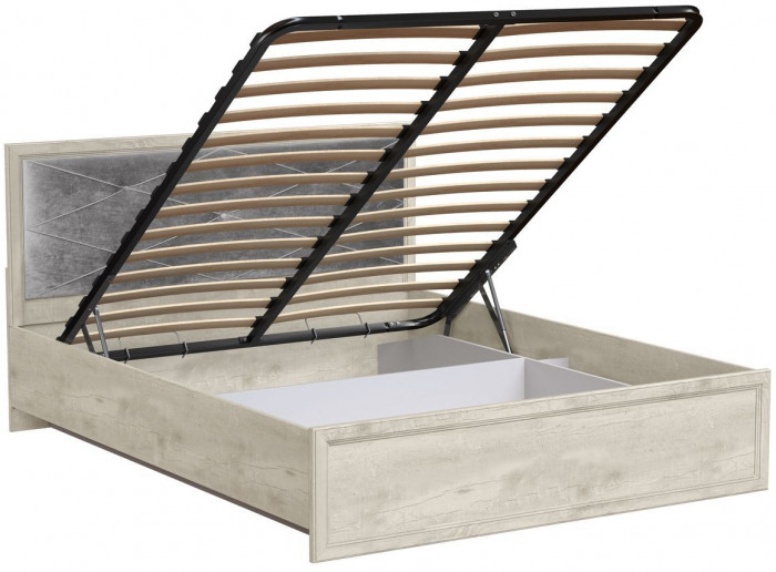 Кровать двуспальная с подъемным механизмом 32.26-02 Сохо (1600) Бетон пайн белый