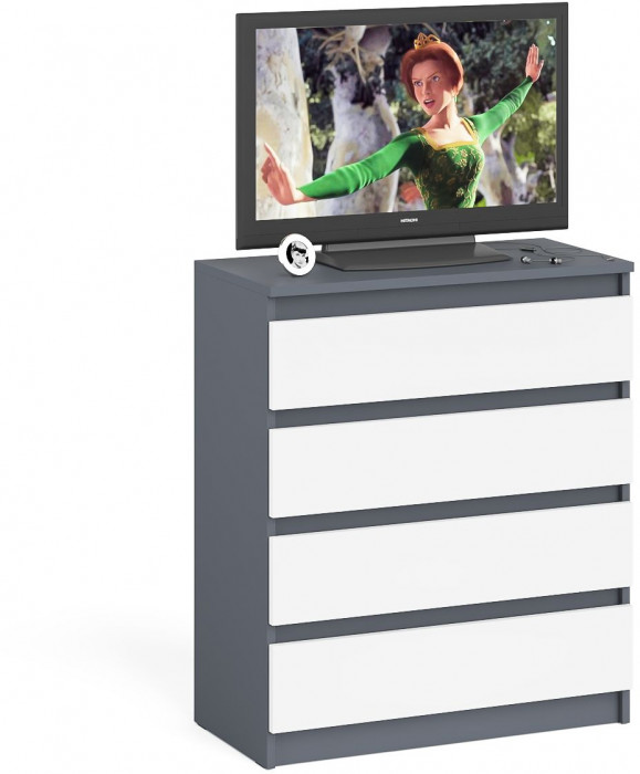 Мори Комод МК800.4, графит/белый