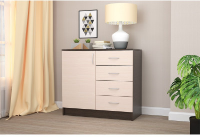 Кэт-7 Комод 1 створка, ящики (Венге / Белфорт)