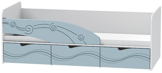 Детская кровать Бриз-3 80х190, волна (Шоколад/Ясень шимо светлый/Левый)