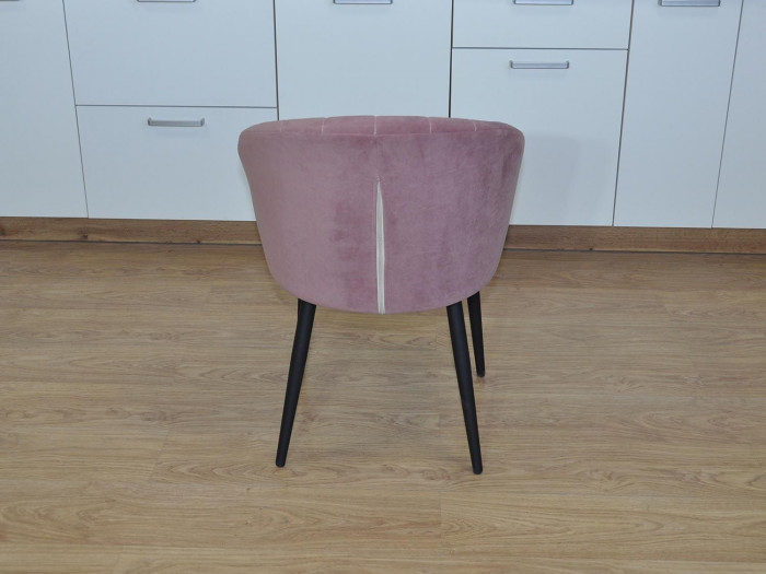 Стул З / черный / велюр пыльная роза