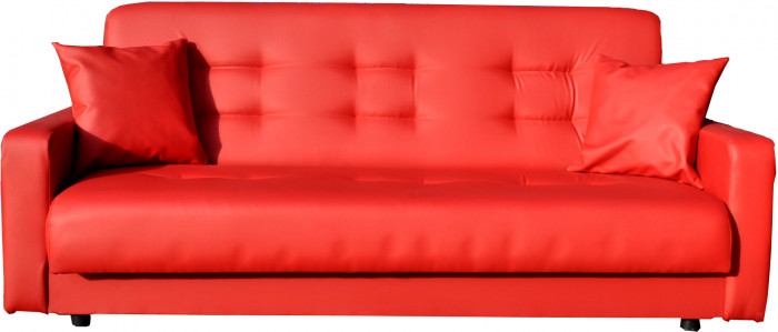 Диван-книжка Аккорд, 120х190, экокожа красная