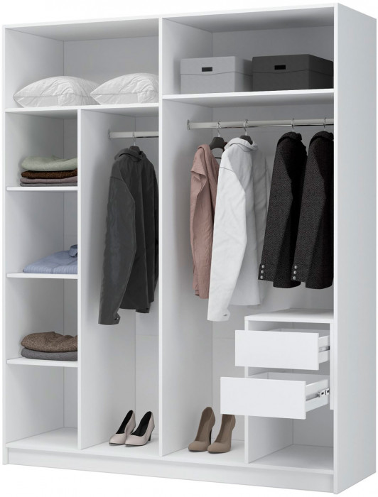 Лион ШК-03 Шкаф 4-х створчатый (1600х2000х550) Белый/Белый