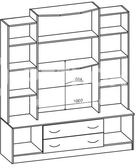 Гостиная Макарена-4 ЛДСП (Ясень шимо темный / светлый)