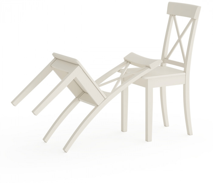 Два стула Мебель--24 Гольф-14 разборных, цвет слоновая кость, деревянное сиденье цвет слоновая кость, ШхГхВ 41х42х95 см., от пола до верха сид. 47 см.