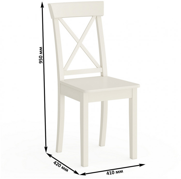 Два стула Мебель--24 Гольф-14 разборных, цвет слоновая кость, деревянное сиденье цвет слоновая кость, ШхГхВ 41х42х95 см., от пола до верха сид. 47 см.